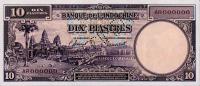 Gallery image for French Indo-China p80s: 10 Piastres